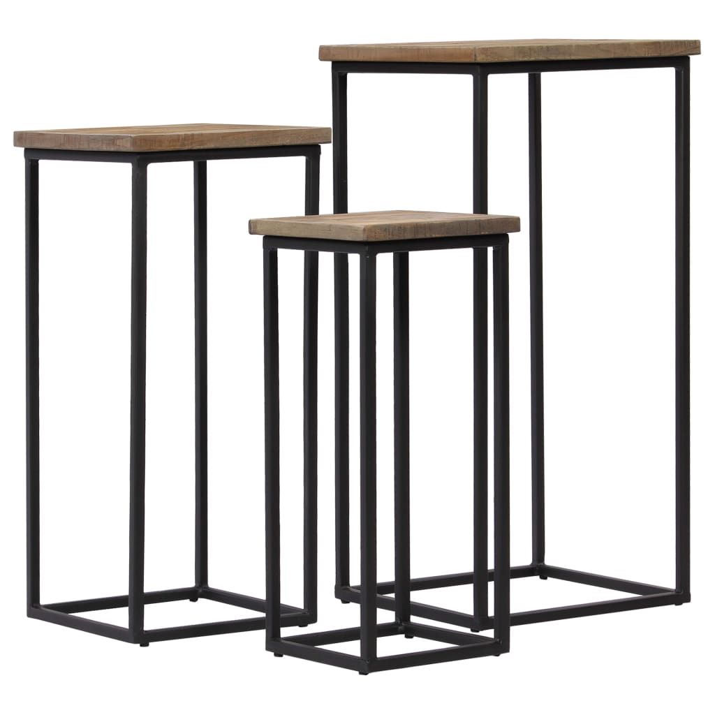 Plantentafelset gerecycled teakhout 3-delig is nu te koop bij PeponiXL, paradijselijk wonen!