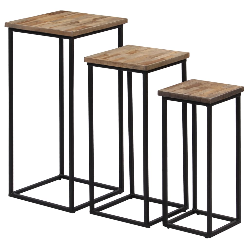 Plantentafelset gerecycled teakhout 3-delig is nu te koop bij PeponiXL, paradijselijk wonen!