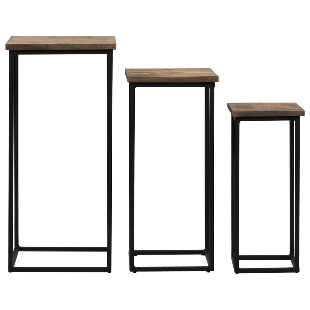 Plantentafelset gerecycled teakhout 3-delig is nu te koop bij PeponiXL, paradijselijk wonen!
