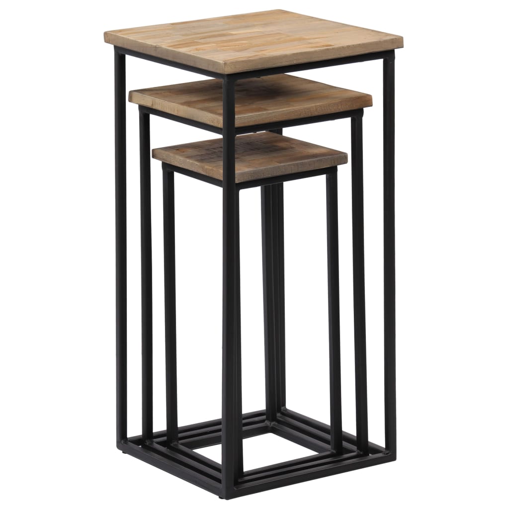 Plantentafelset gerecycled teakhout 3-delig is nu te koop bij PeponiXL, paradijselijk wonen!