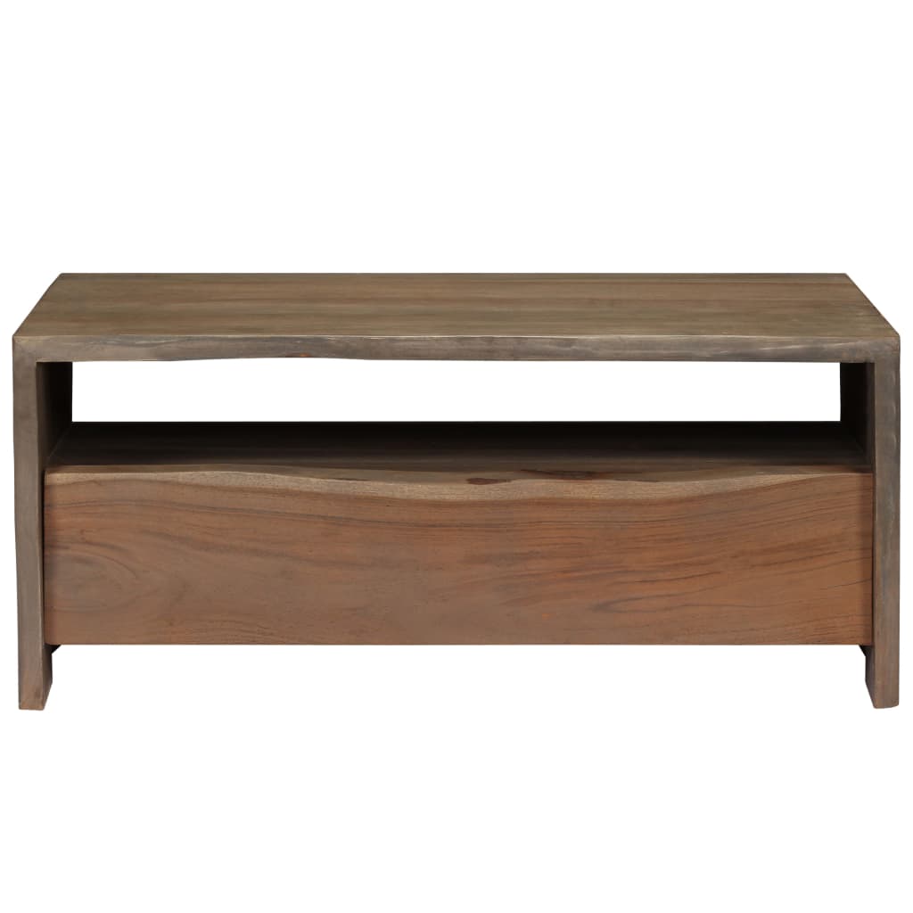 Salontafel met natuurlijke rand 90x50x40 cm acaciahout grijs is nu te koop bij PeponiXL, paradijselijk wonen!