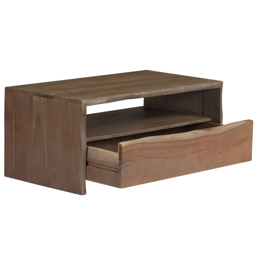 Salontafel met natuurlijke rand 90x50x40 cm acaciahout grijs is nu te koop bij PeponiXL, paradijselijk wonen!