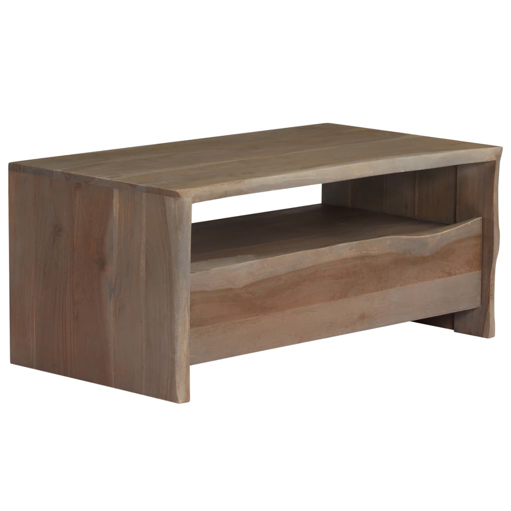 Salontafel met natuurlijke rand 90x50x40 cm acaciahout grijs is nu te koop bij PeponiXL, paradijselijk wonen!