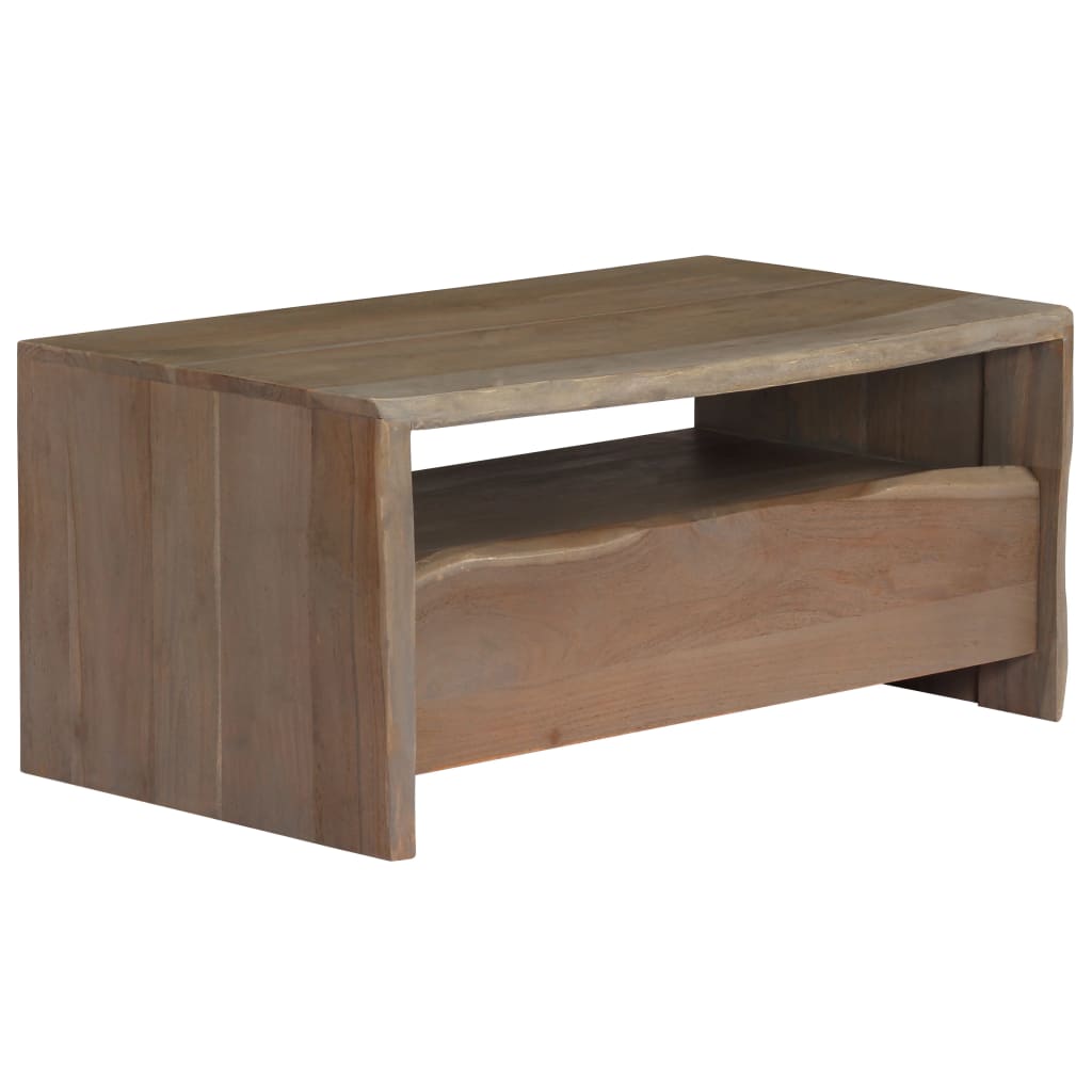 Salontafel met natuurlijke rand 90x50x40 cm acaciahout grijs is nu te koop bij PeponiXL, paradijselijk wonen!