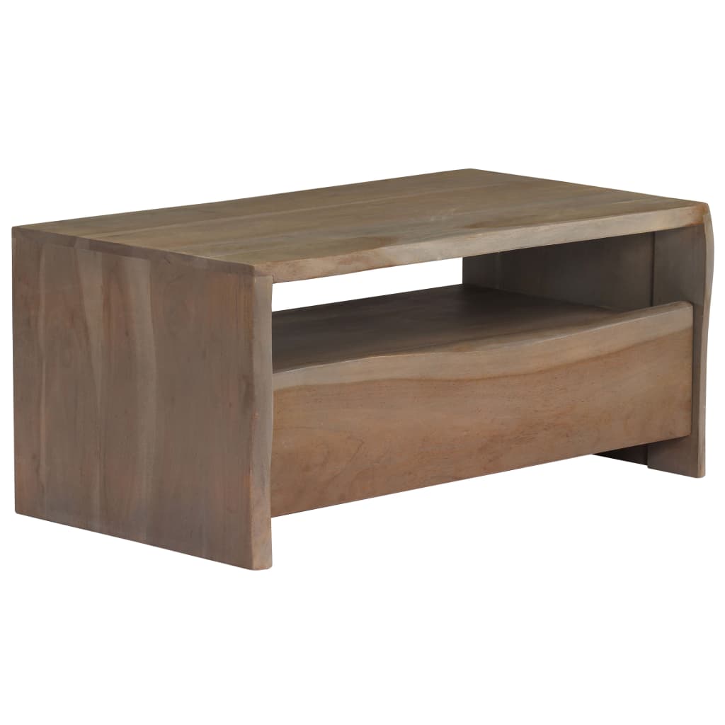 Salontafel met natuurlijke rand 90x50x40 cm acaciahout grijs is nu te koop bij PeponiXL, paradijselijk wonen!