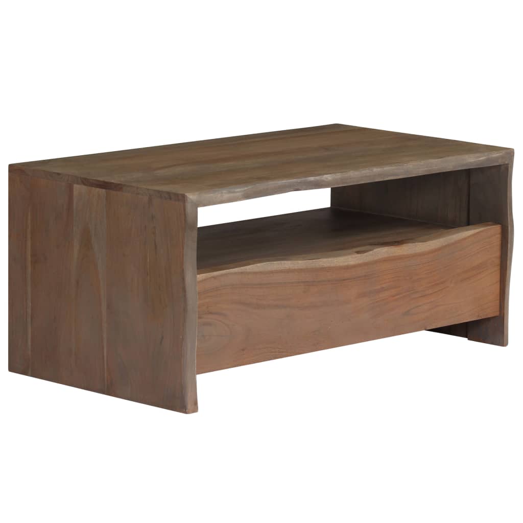 Salontafel met natuurlijke rand 90x50x40 cm acaciahout grijs is nu te koop bij PeponiXL, paradijselijk wonen!