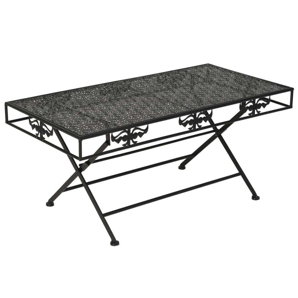 Salontafel vintage stijl inklapbaar 100x50x45 cm metaal zwart is nu te koop bij PeponiXL, paradijselijk wonen!