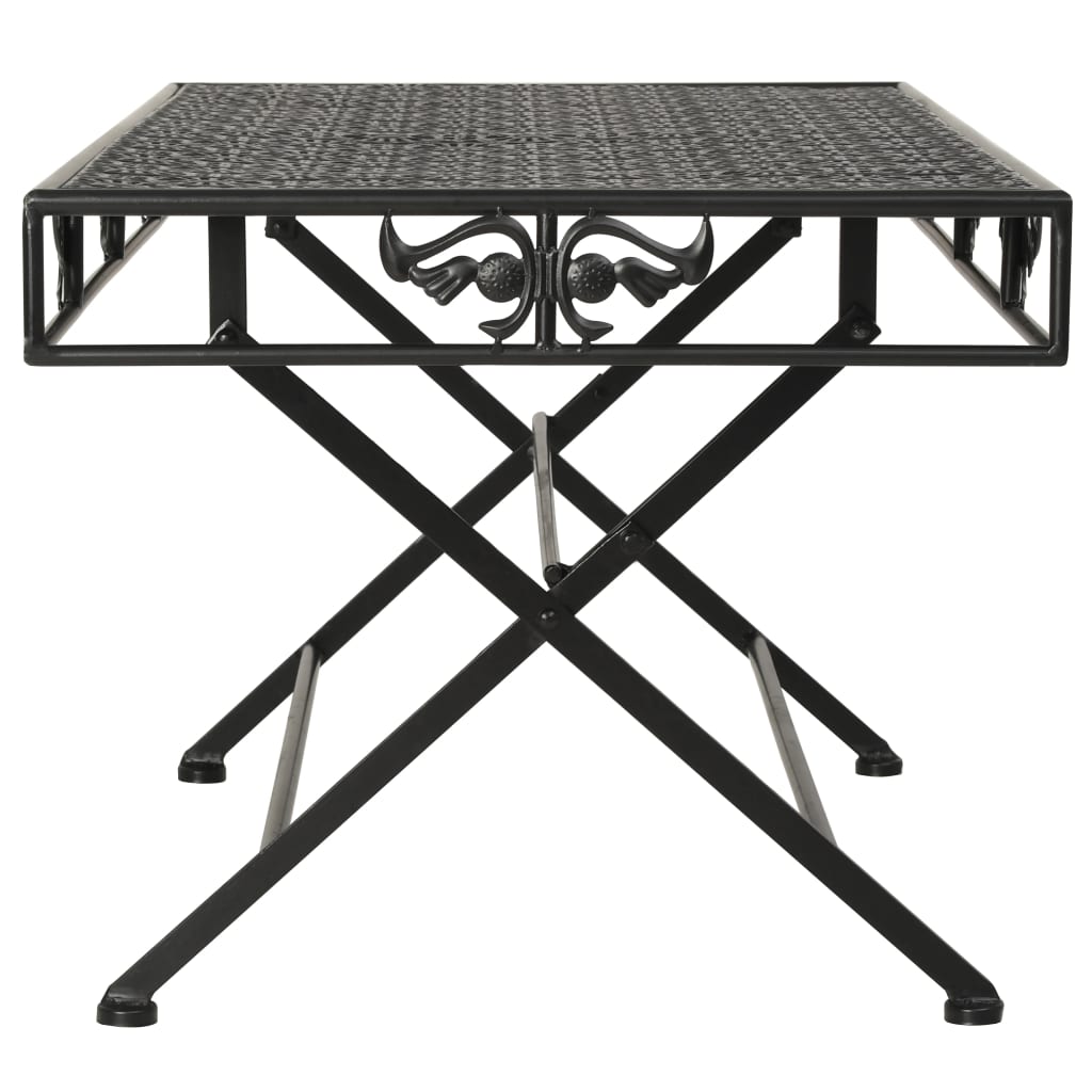 Salontafel vintage stijl inklapbaar 100x50x45 cm metaal zwart is nu te koop bij PeponiXL, paradijselijk wonen!