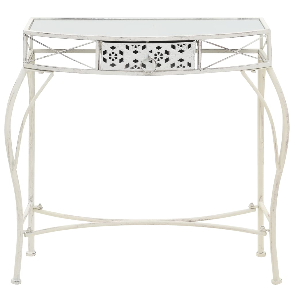 Bijzettafel Franse stijl 82x39x76 cm metaal wit is nu te koop bij PeponiXL, paradijselijk wonen!