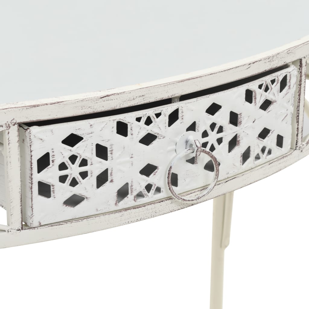 Bijzettafel Franse stijl 82x39x76 cm metaal wit is nu te koop bij PeponiXL, paradijselijk wonen!