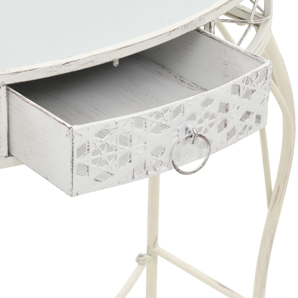 Bijzettafel Franse stijl 82x39x76 cm metaal wit is nu te koop bij PeponiXL, paradijselijk wonen!