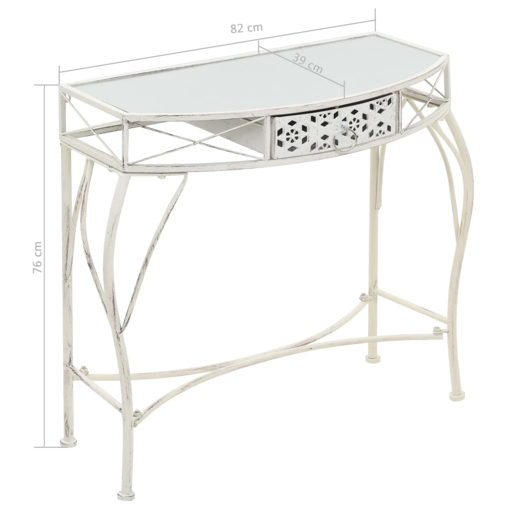 Bijzettafel Franse stijl 82x39x76 cm metaal wit is nu te koop bij PeponiXL, paradijselijk wonen!