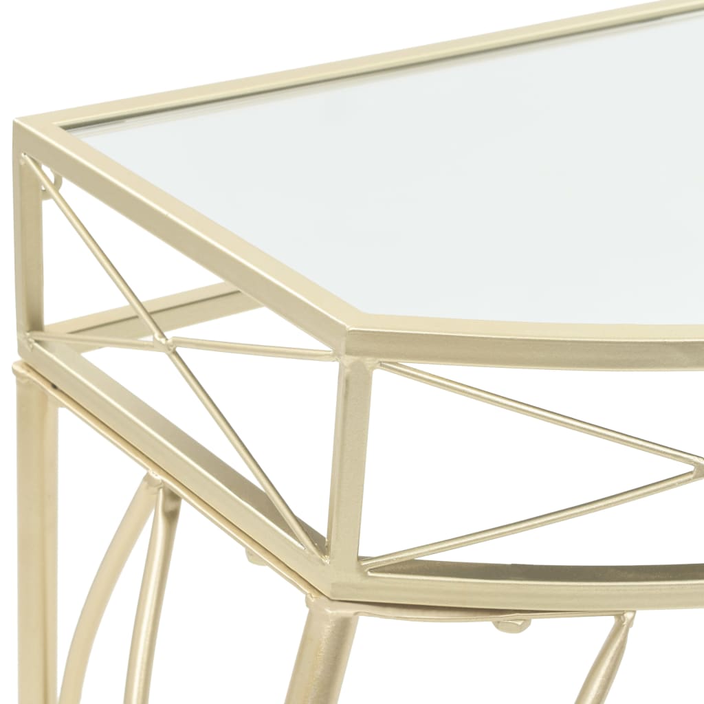 Bijzettafel Franse stijl 82x39x76 cm metaal goudkleurig is nu te koop bij PeponiXL, paradijselijk wonen!