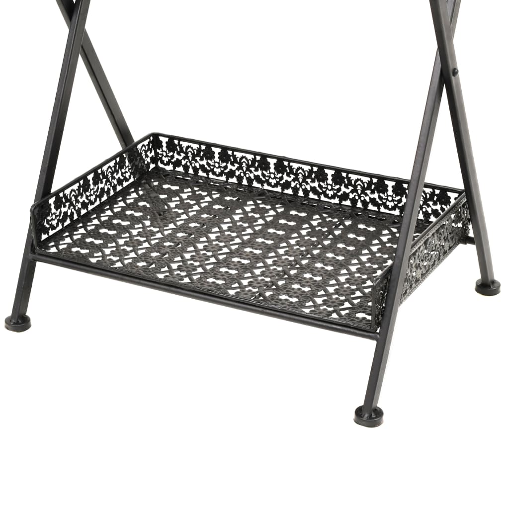 Theetafel vintage stijl inklapbaar 58x35x72 cm metaal zwart is nu te koop bij PeponiXL, paradijselijk wonen!