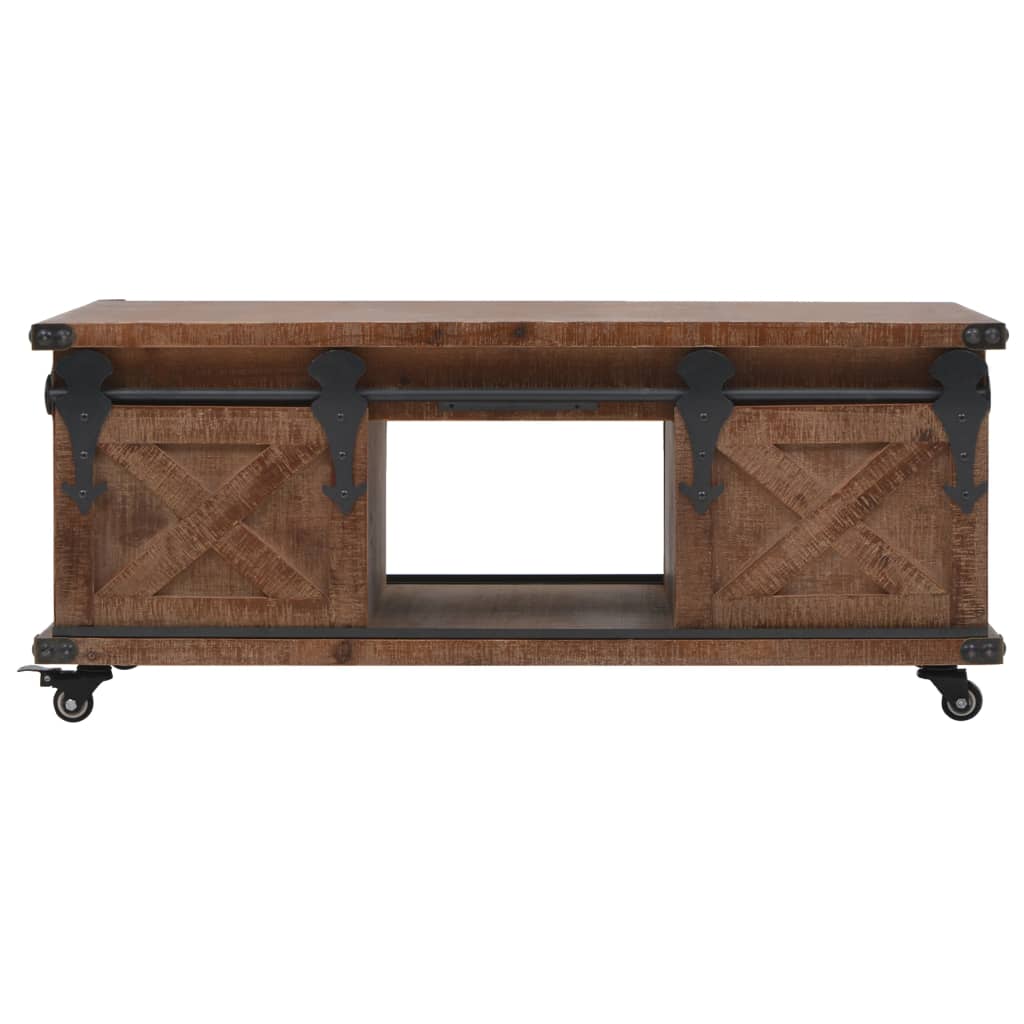 Salontafel 91x51x38 cm massief vurenhout bruin is nu te koop bij PeponiXL, paradijselijk wonen!