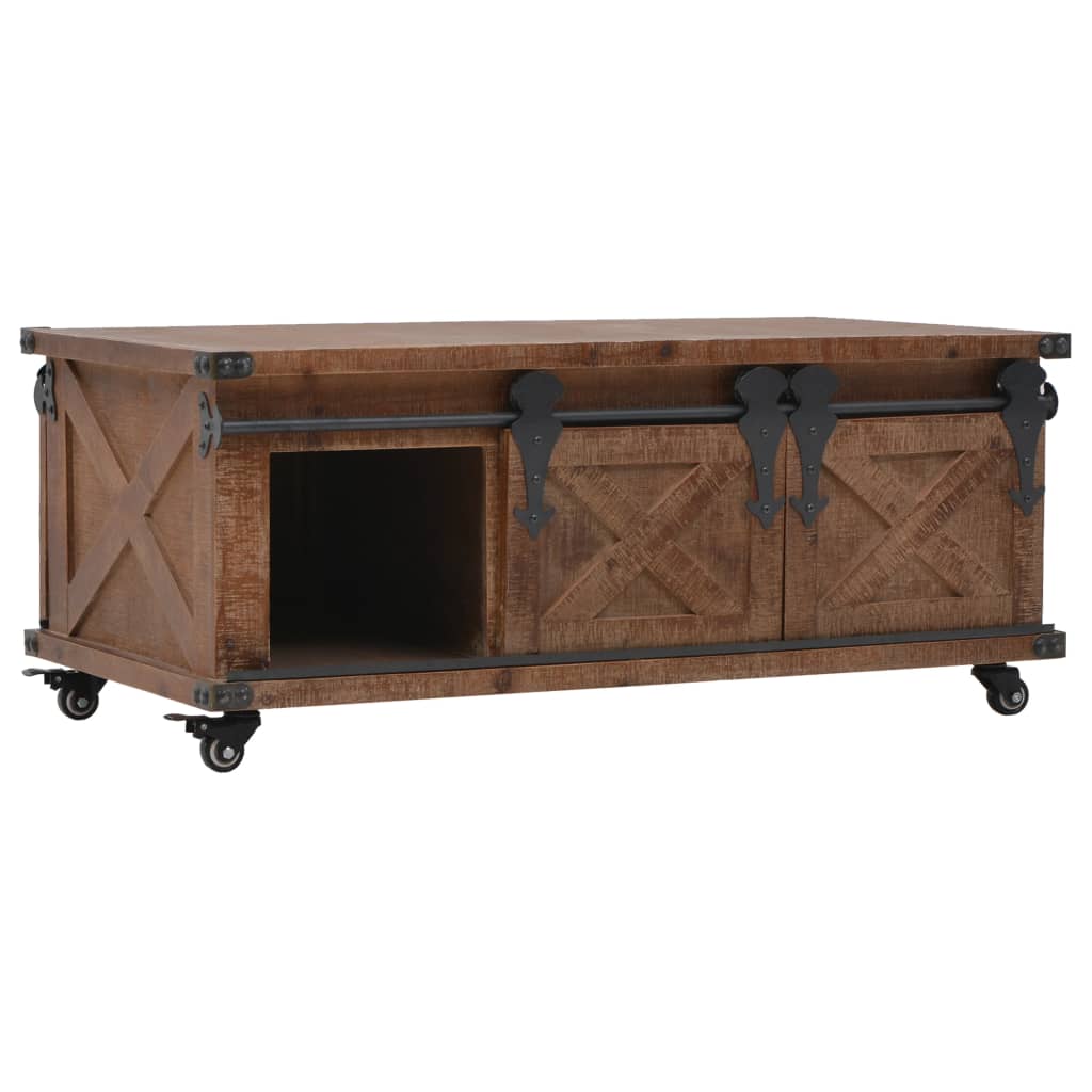 Salontafel 91x51x38 cm massief vurenhout bruin is nu te koop bij PeponiXL, paradijselijk wonen!