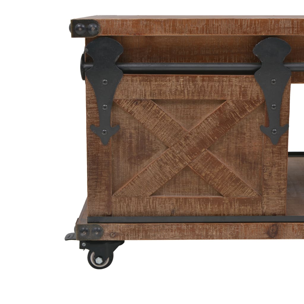 Salontafel 91x51x38 cm massief vurenhout bruin is nu te koop bij PeponiXL, paradijselijk wonen!