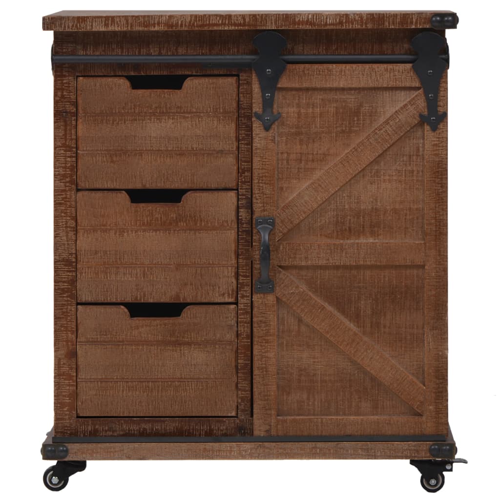 Opbergkast 64x33,5x75 cm massief vurenhout bruin is nu te koop bij PeponiXL, paradijselijk wonen!
