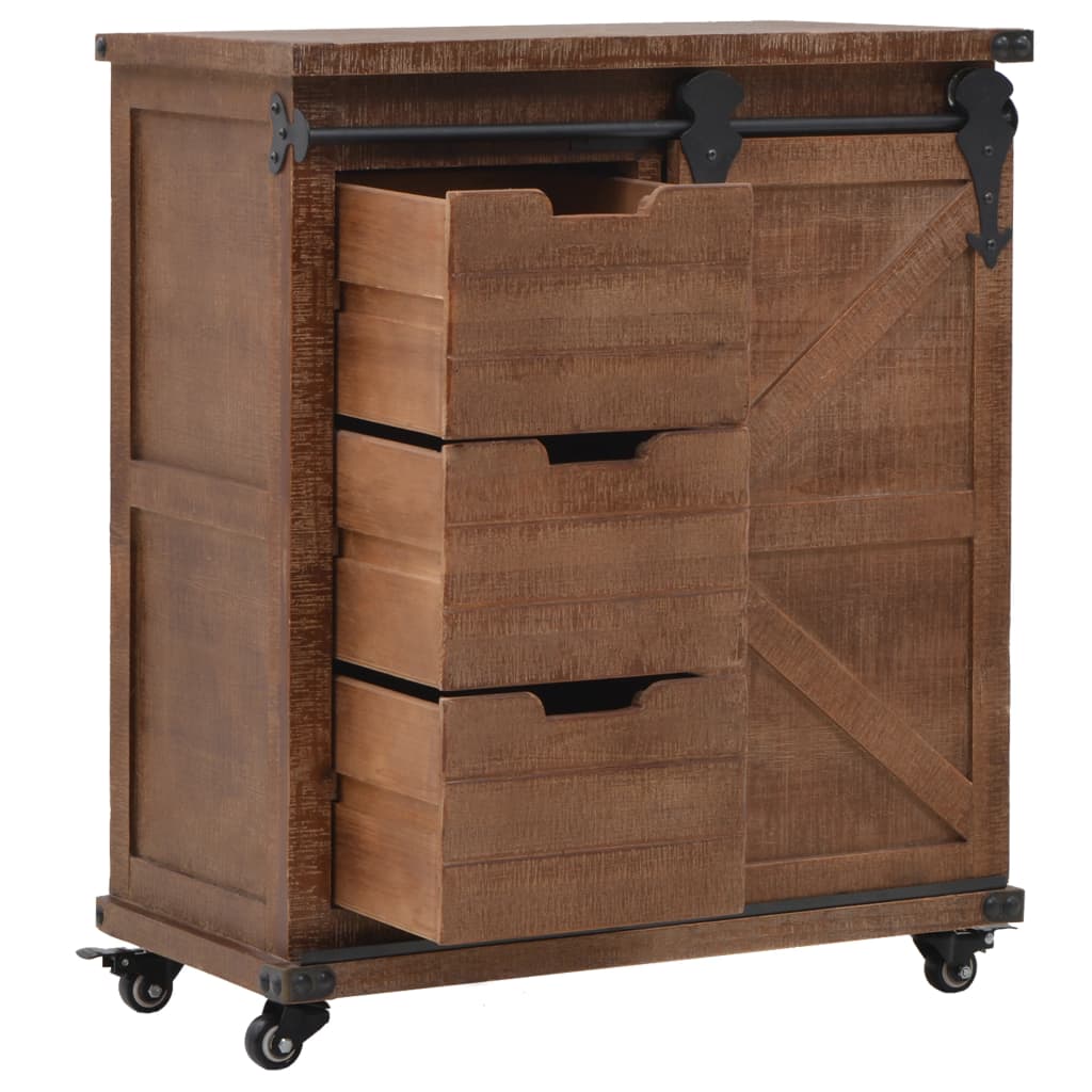 Opbergkast 64x33,5x75 cm massief vurenhout bruin is nu te koop bij PeponiXL, paradijselijk wonen!