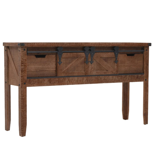 Wandtafel 131x35,5x75 cm massief vurenhout bruin is nu te koop bij PeponiXL, paradijselijk wonen!