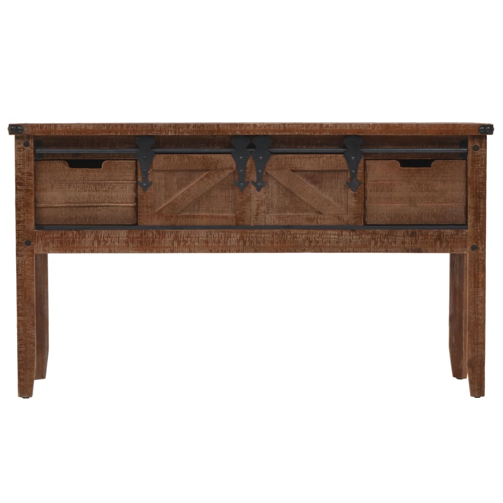 Wandtafel 131x35,5x75 cm massief vurenhout bruin is nu te koop bij PeponiXL, paradijselijk wonen!