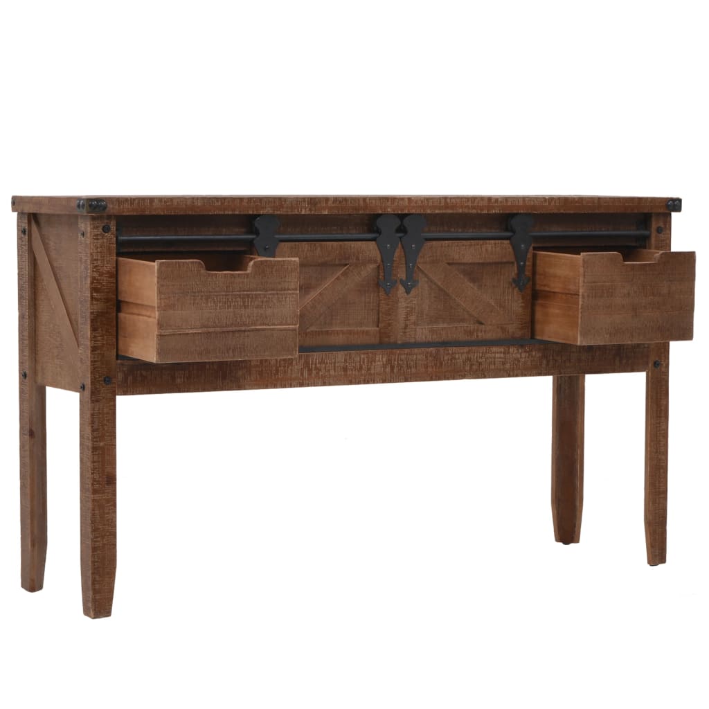 Wandtafel 131x35,5x75 cm massief vurenhout bruin is nu te koop bij PeponiXL, paradijselijk wonen!