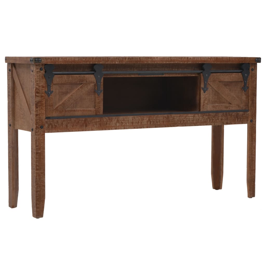 Wandtafel 131x35,5x75 cm massief vurenhout bruin is nu te koop bij PeponiXL, paradijselijk wonen!