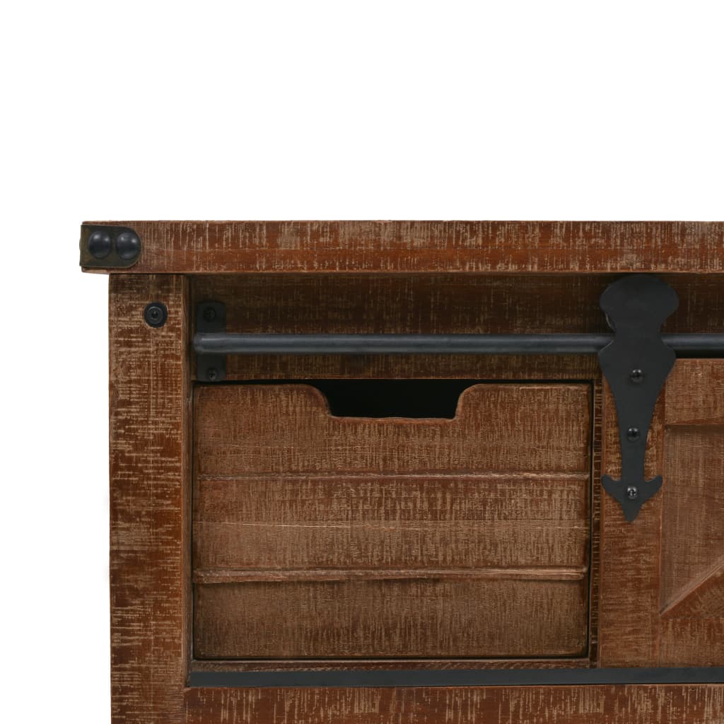 Wandtafel 131x35,5x75 cm massief vurenhout bruin is nu te koop bij PeponiXL, paradijselijk wonen!
