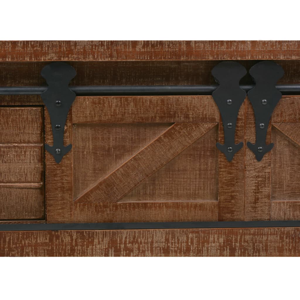 Wandtafel 131x35,5x75 cm massief vurenhout bruin is nu te koop bij PeponiXL, paradijselijk wonen!