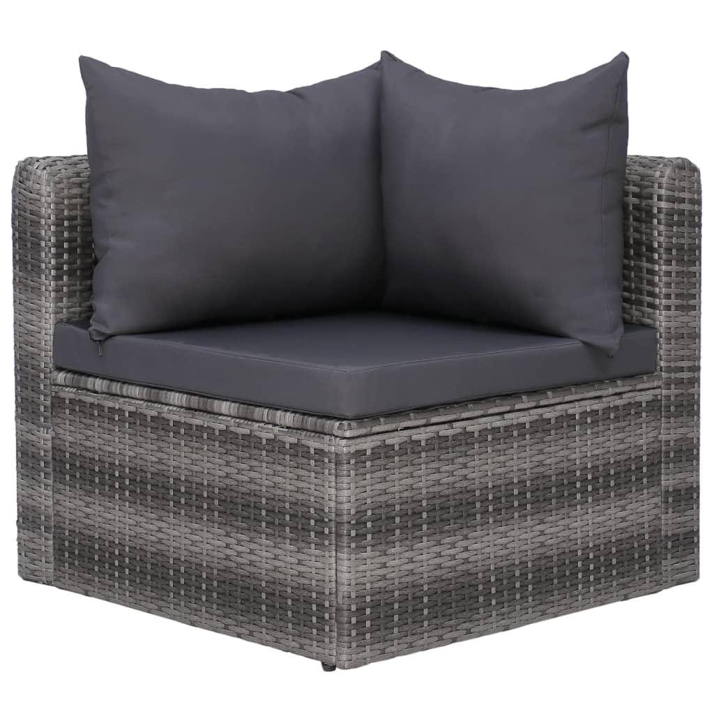 8-delige Loungeset met kussens poly rattan grijs is nu te koop bij PeponiXL, paradijselijk wonen!