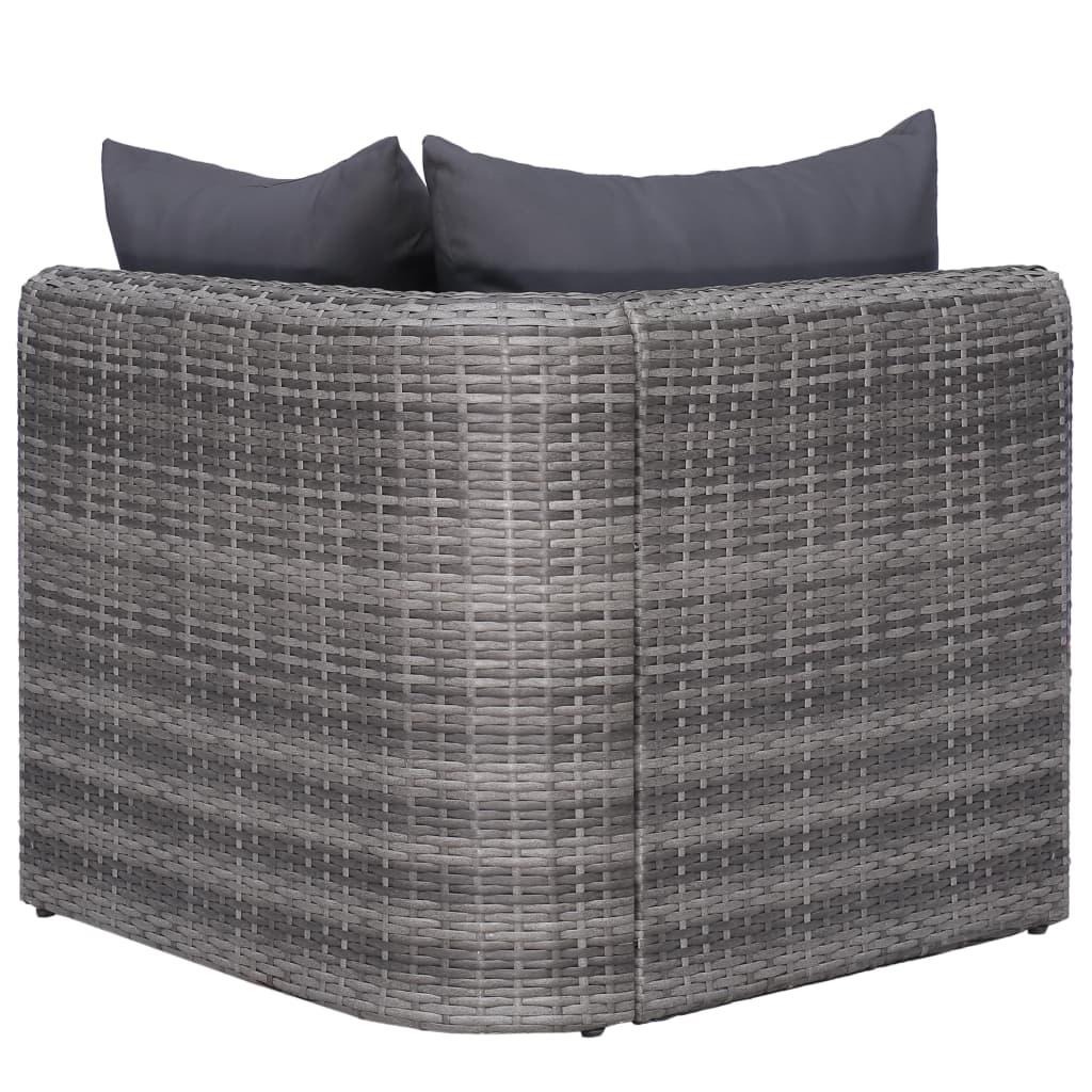 8-delige Loungeset met kussens poly rattan grijs is nu te koop bij PeponiXL, paradijselijk wonen!