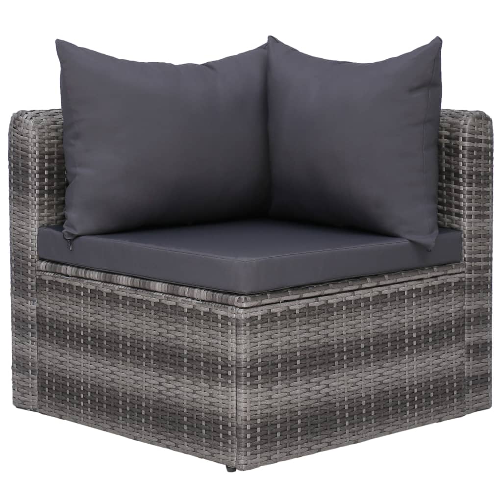 7-delige Loungeset met kussens poly rattan grijs is nu te koop bij PeponiXL, paradijselijk wonen!