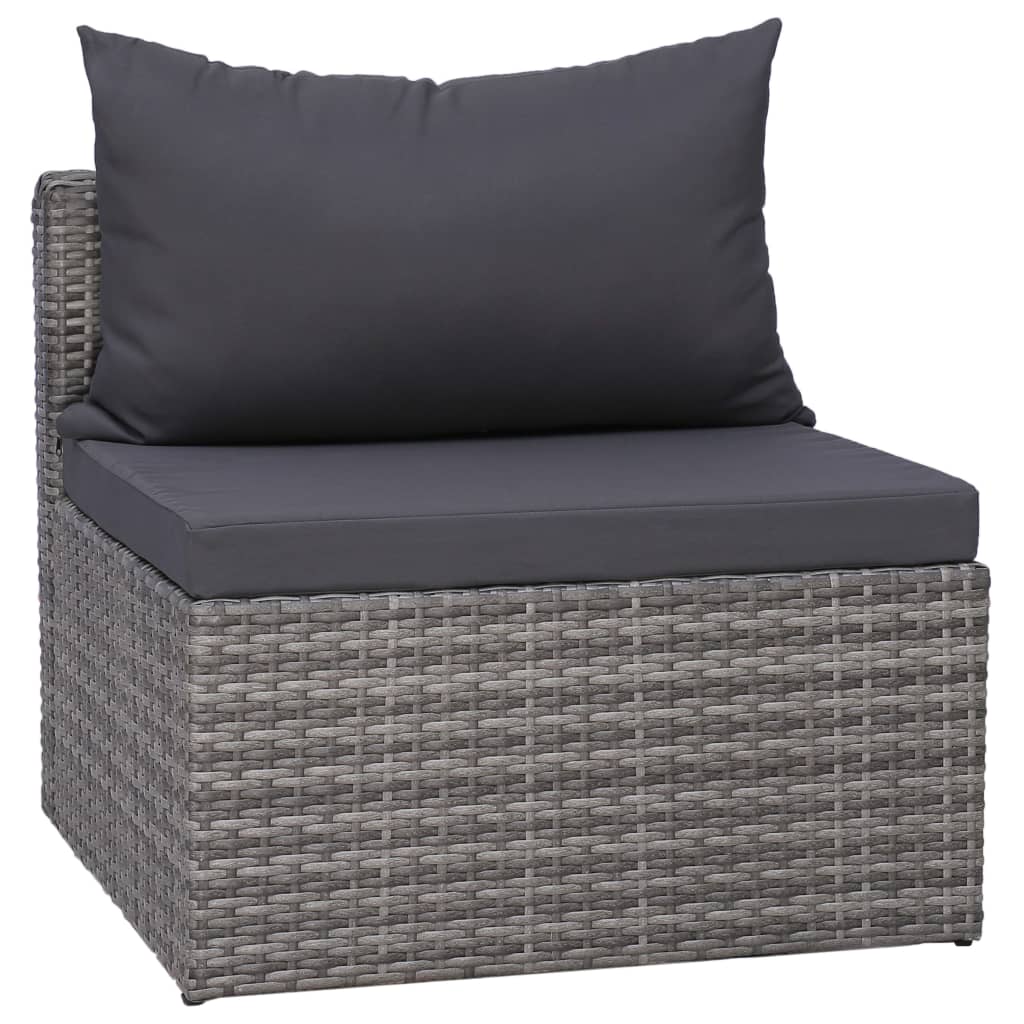 7-delige Loungeset met kussens poly rattan grijs is nu te koop bij PeponiXL, paradijselijk wonen!