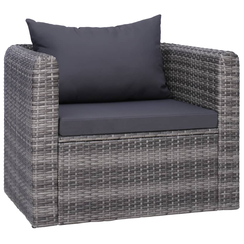 7-delige Loungeset met kussens poly rattan grijs is nu te koop bij PeponiXL, paradijselijk wonen!
