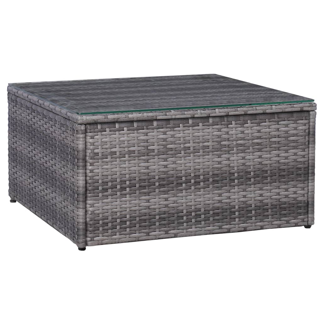 7-delige Loungeset met kussens poly rattan grijs is nu te koop bij PeponiXL, paradijselijk wonen!