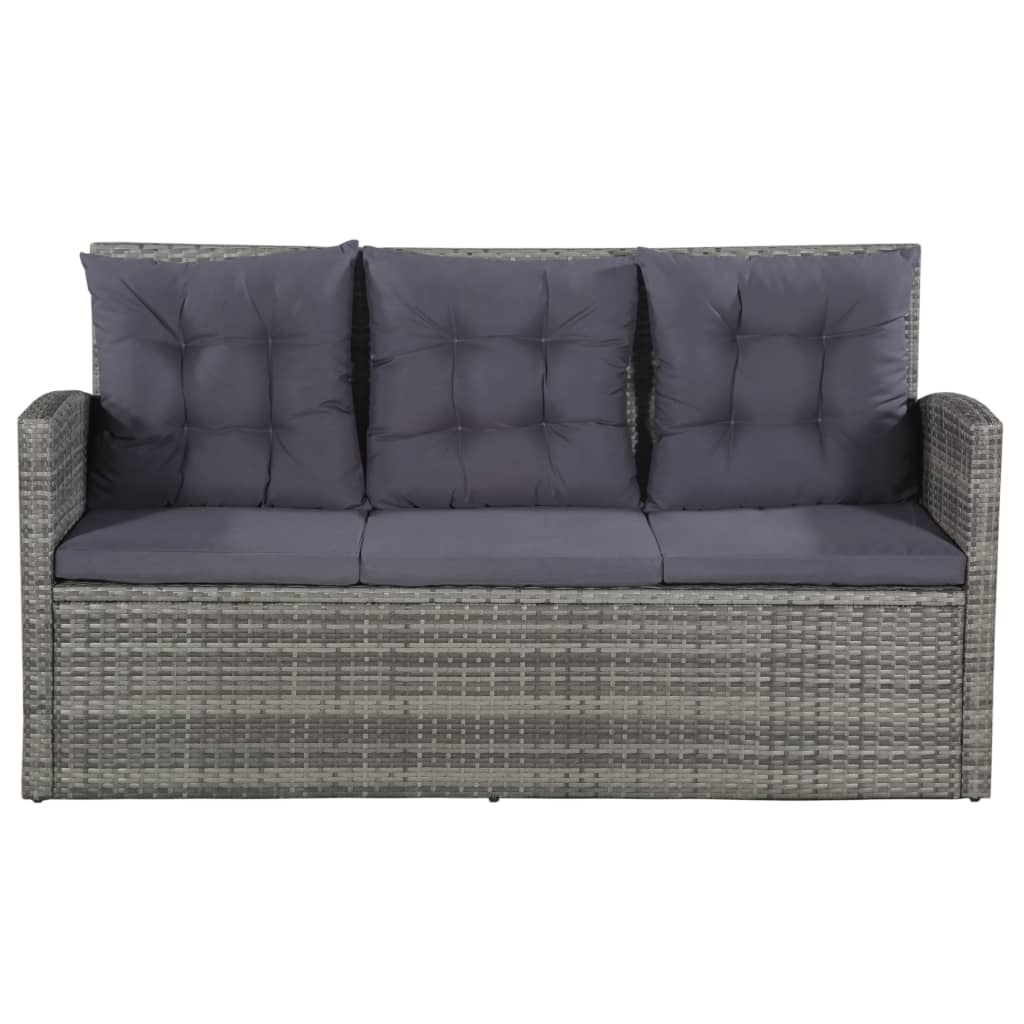 6-delige Loungeset met kussens poly rattan grijs is nu te koop bij PeponiXL, paradijselijk wonen!