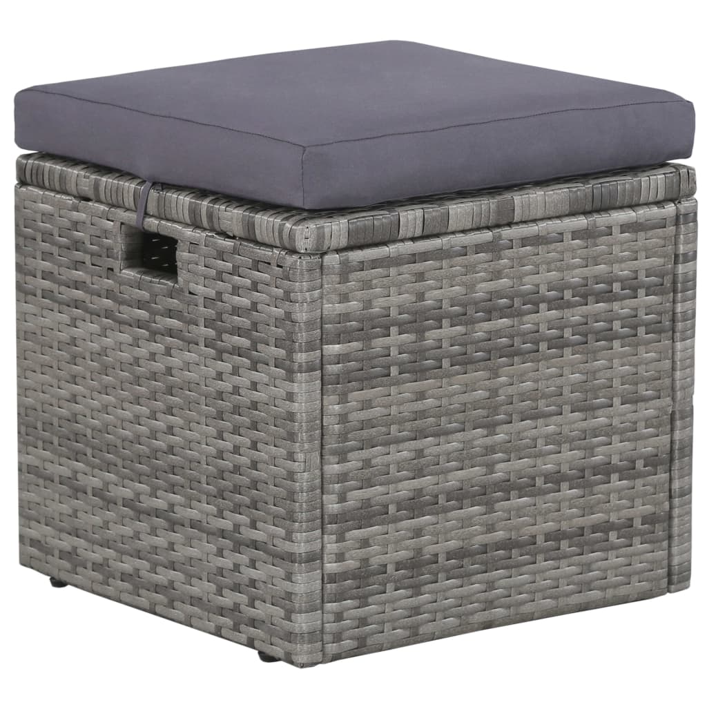 6-delige Loungeset met kussens poly rattan grijs is nu te koop bij PeponiXL, paradijselijk wonen!