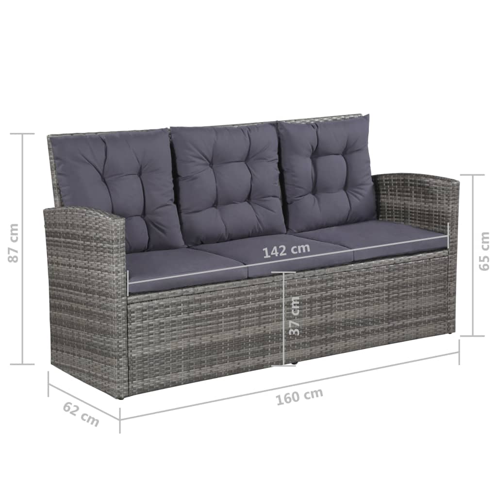 6-delige Loungeset met kussens poly rattan grijs is nu te koop bij PeponiXL, paradijselijk wonen!