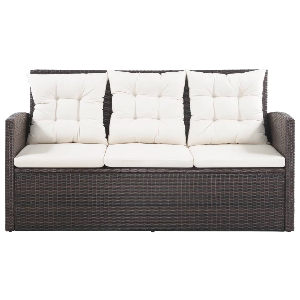 5-delige Loungeset met kussens poly rattan bruin is nu te koop bij PeponiXL, paradijselijk wonen!