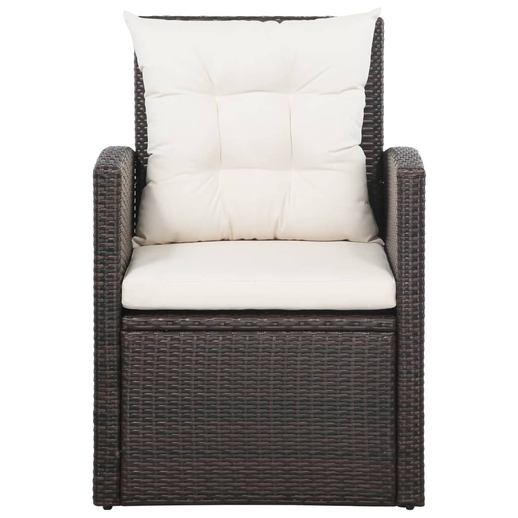 5-delige Loungeset met kussens poly rattan bruin is nu te koop bij PeponiXL, paradijselijk wonen!