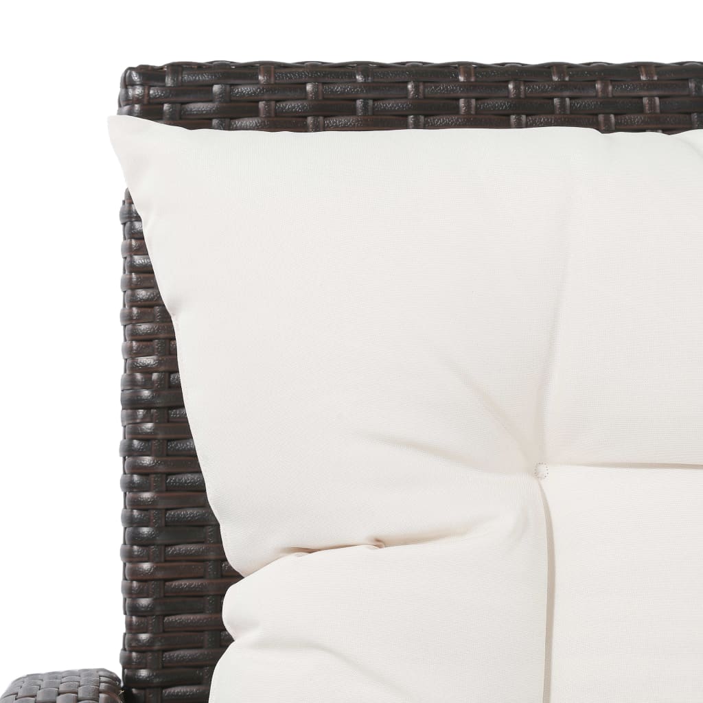 5-delige Loungeset met kussens poly rattan bruin is nu te koop bij PeponiXL, paradijselijk wonen!