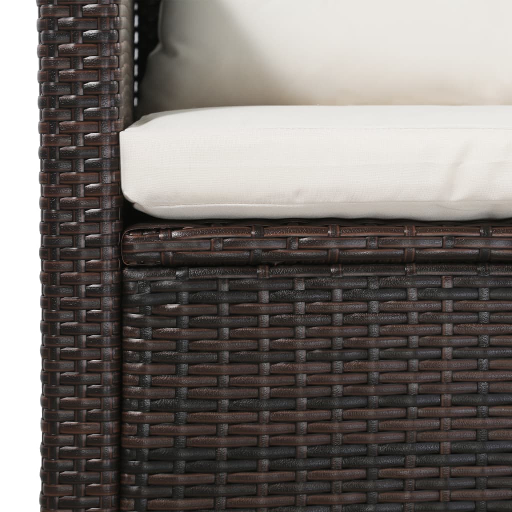 5-delige Loungeset met kussens poly rattan bruin is nu te koop bij PeponiXL, paradijselijk wonen!