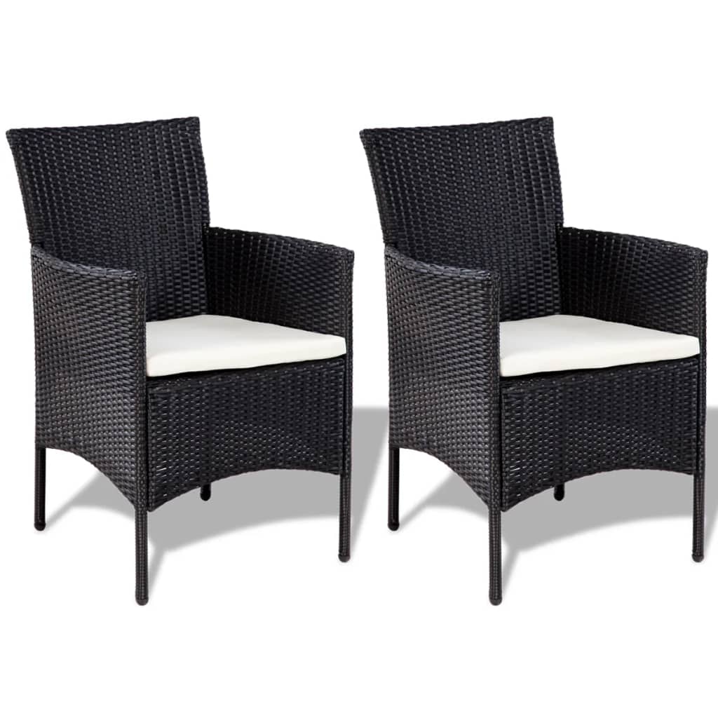 4-delige Loungeset met kussens poly rattan zwart is nu te koop bij PeponiXL, paradijselijk wonen!