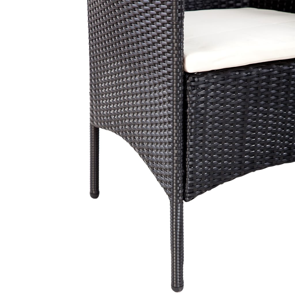 4-delige Loungeset met kussens poly rattan zwart is nu te koop bij PeponiXL, paradijselijk wonen!