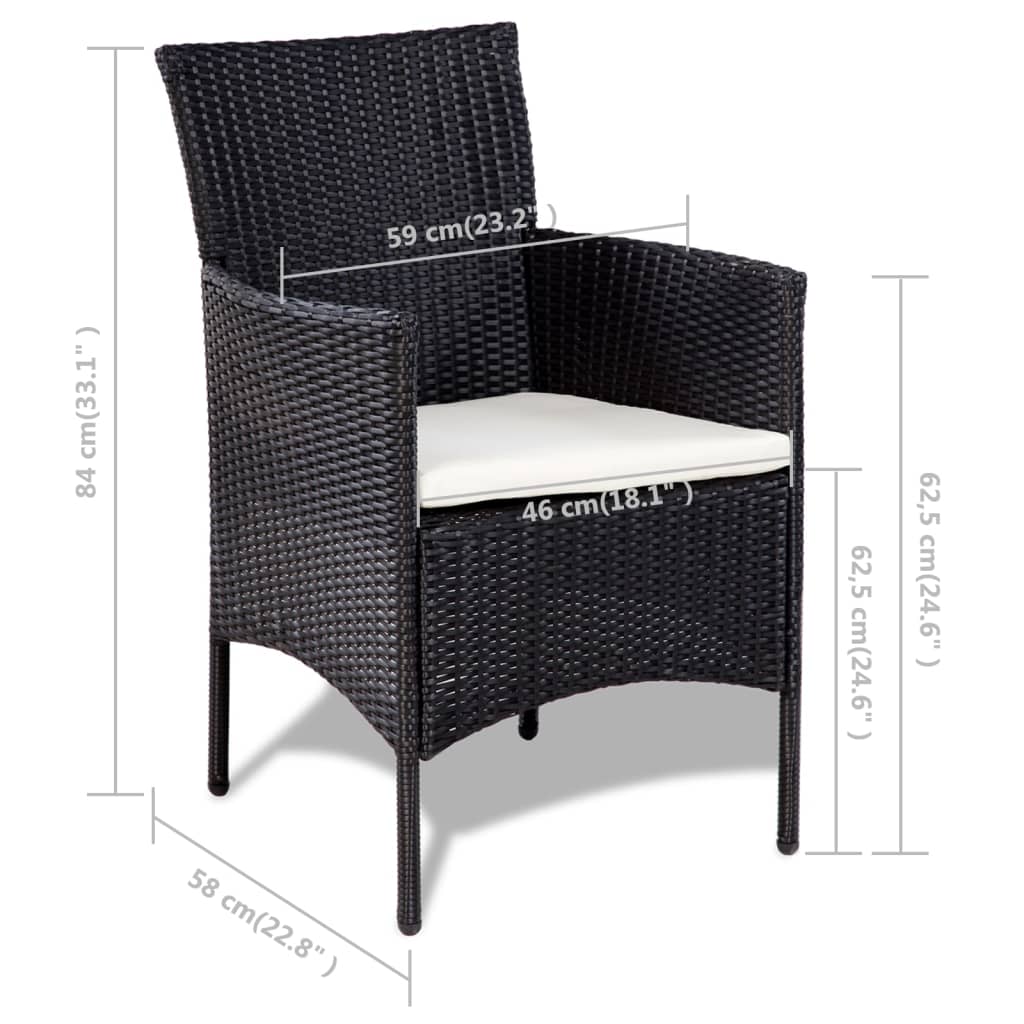4-delige Loungeset met kussens poly rattan zwart is nu te koop bij PeponiXL, paradijselijk wonen!