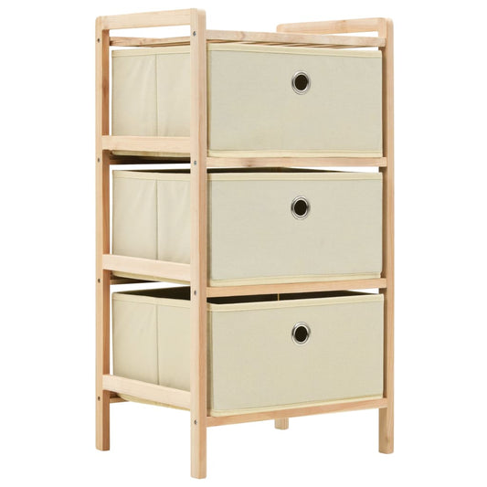 Opbergmeubel met 3 stoffen manden cederhout beige is nu te koop bij PeponiXL, paradijselijk wonen!
