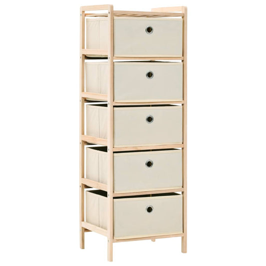 Opbergmeubel met 5 stoffen manden cederhout beige is nu te koop bij PeponiXL, paradijselijk wonen!