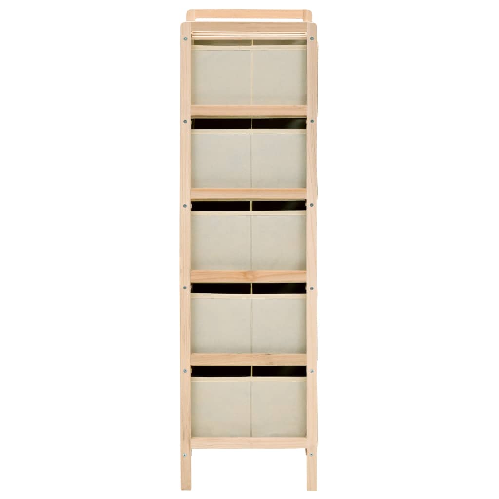 Opbergmeubel met 5 stoffen manden cederhout beige is nu te koop bij PeponiXL, paradijselijk wonen!