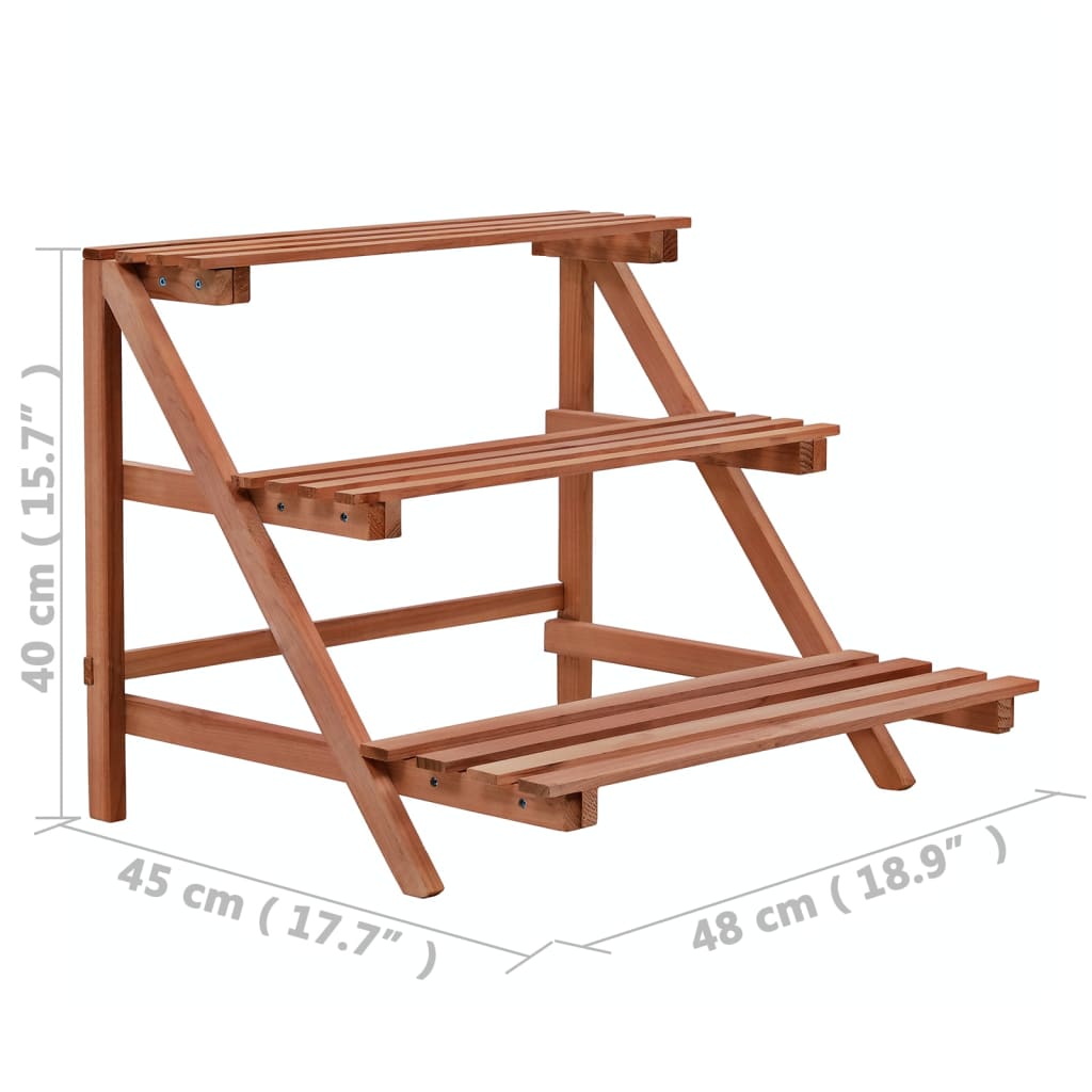 Plantenstandaard 3-laags 48x45x40 cm cederhout is nu te koop bij PeponiXL, paradijselijk wonen!