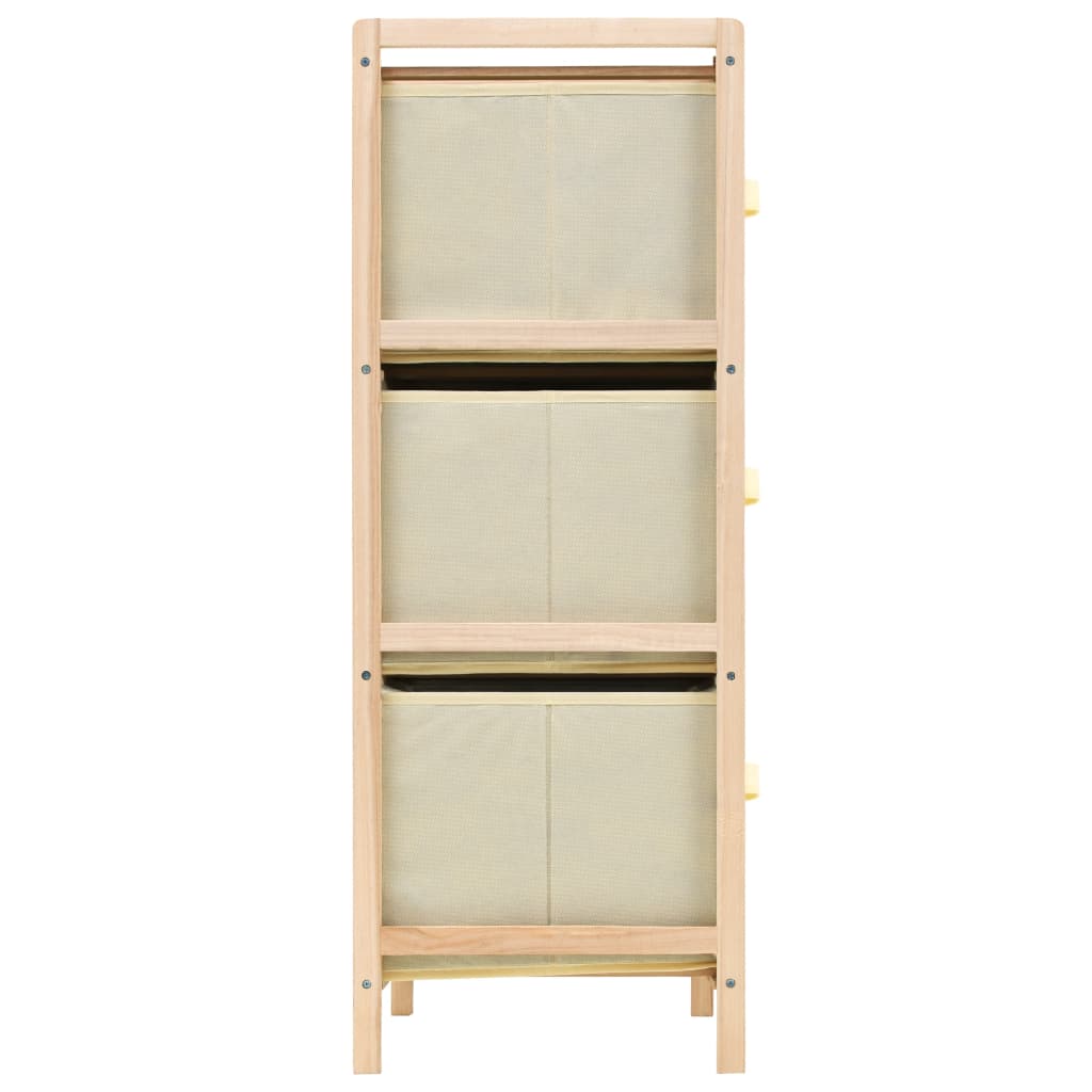 Opbergmeubel met 6 stoffen manden cederhout beige is nu te koop bij PeponiXL, paradijselijk wonen!